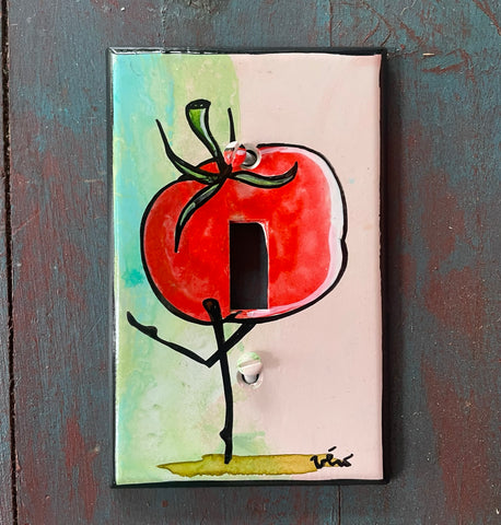 Single Light Switch Plate - Dancing tomato