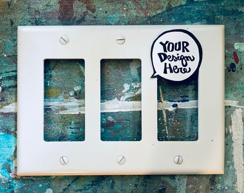 Triple light switch plate (Frame style) - Custom painted