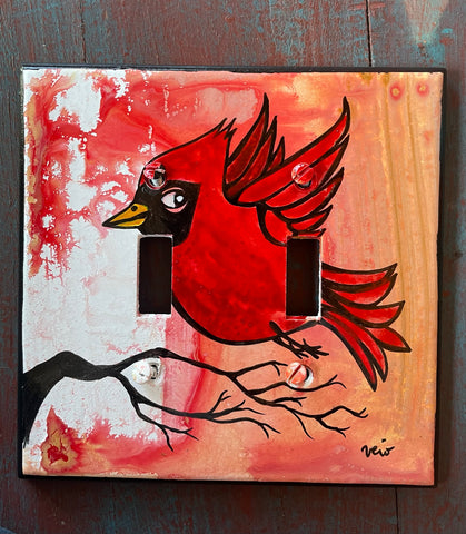 Double Light Switch Plate - Cardinal