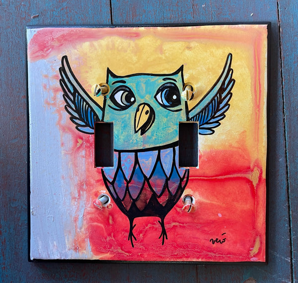 Double Light Switch Plate - Owl – Vero the Traveling Artist