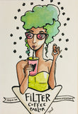 Enjoy the mezzanine at Filter Coffee Parlor - drawing