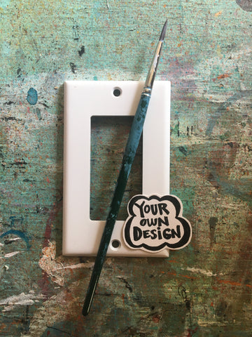 Single light switch plate (Frame style) - Custom painted