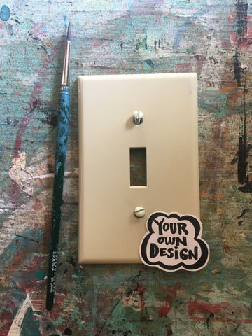 Single light switch plate - Custom painted