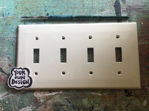 Quadruple light switch plate - Custom painted