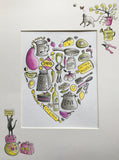 Custom drawing - 8 X 10 - framed