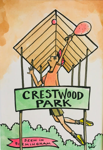 Pickle ball in Crestwood Park - drawing