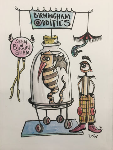 Entering the world of Birmingham Oddities - drawing