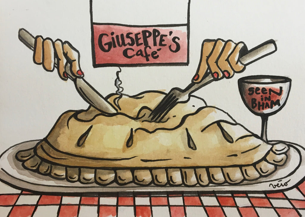 Calzone at Giuseppe’s - drawing – Vero the Traveling Artist